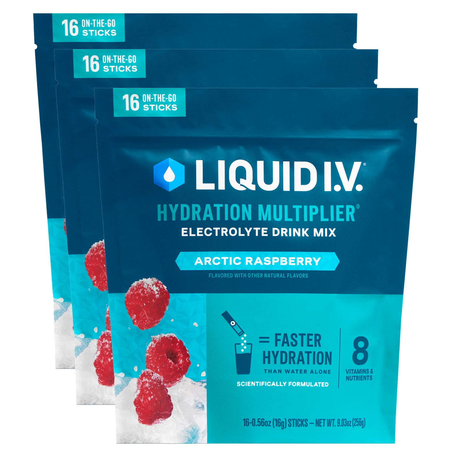 Liquid I.V.® Hydration Multiplier – Arctic Raspberry | Electrolyte Powder Drink Mix | 3 Pack (48 Servings) Liquid I.V.Buy Supplements Australia
