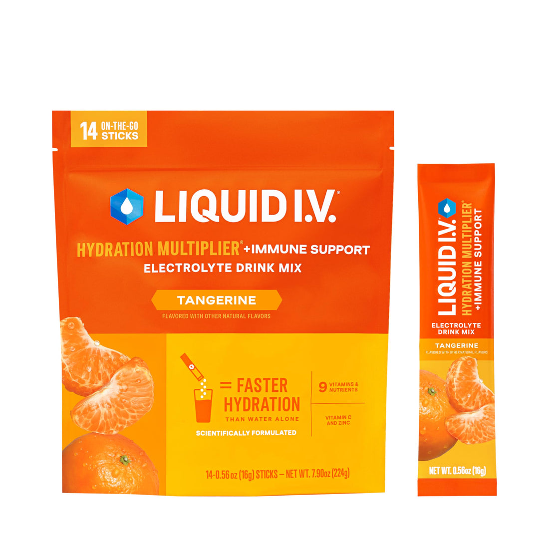 Liquid I.V.® Hydration Multiplier +Immune Support - Tangerine | Electrolyte Powder Drink Mix | 1 Pack (14 Servings) Liquid I.V.Buy Supplements Australia