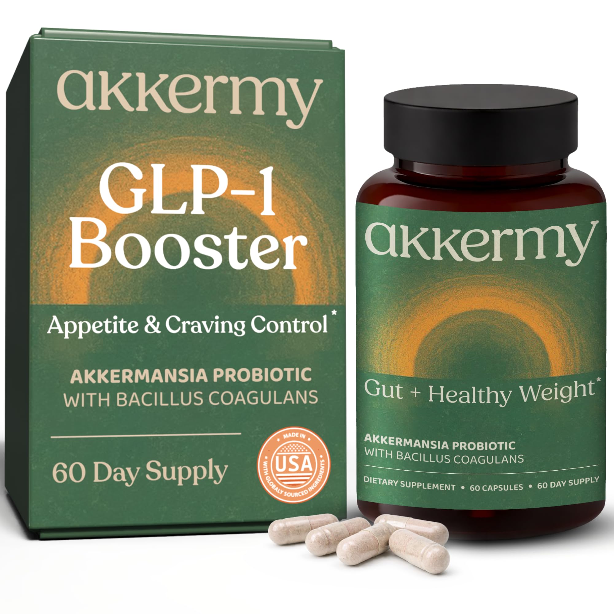 Akkermansia Probiotic for Appetite Suppressant & Craving Control | Increases GLP-1 for Weight Loss | 60 Day Supply | Made in USA | Bacillus Coagulans, B2, D3 & Chromium | SIBO Friendly, Vegan AkkermyBuy Supplements Australia
