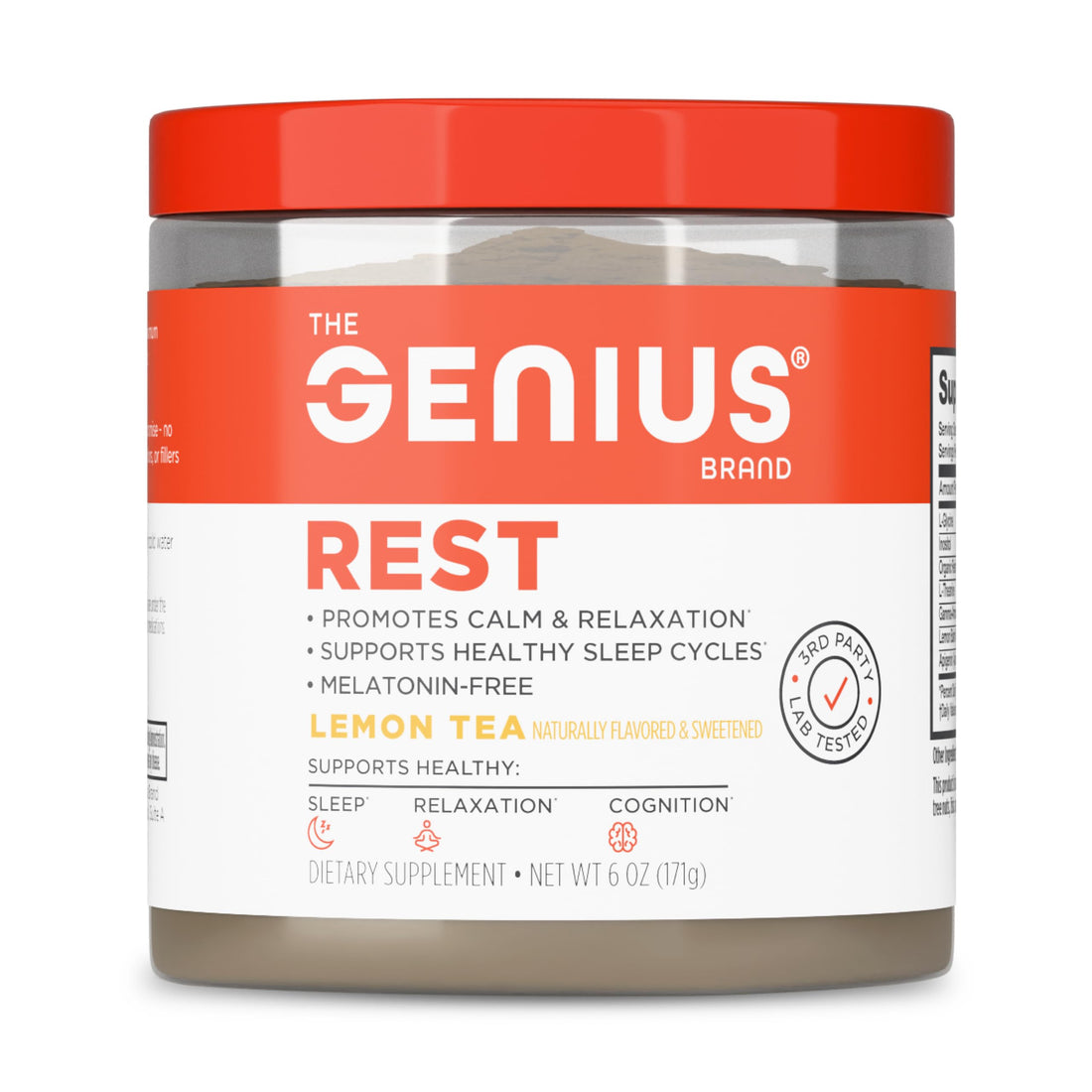 The Genius Brand Genius Rest Nootropic – Melatonin-Free Sleep Support Supplement for Calm & Relaxation – Lemon Tea – 30 Servings The Genius BrandBuy Supplements Australia