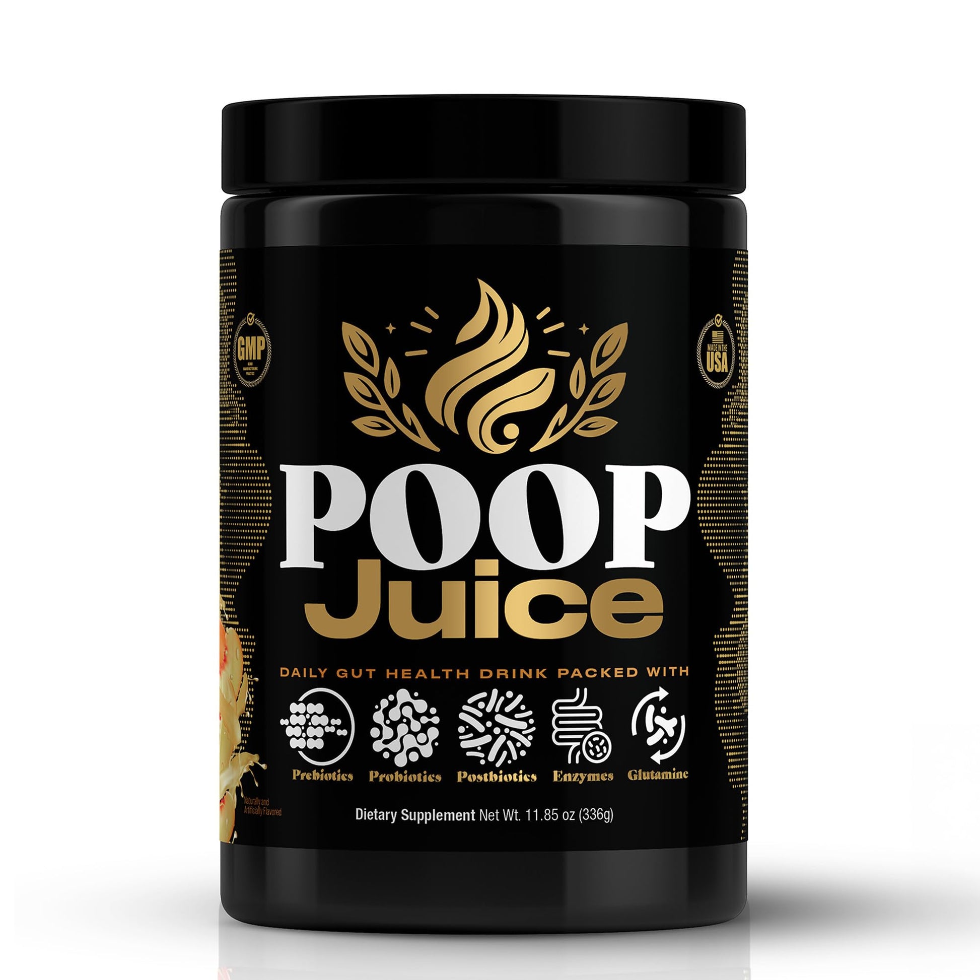 Poop Juice 5-in-1 Daily Fiber Supplement Powder - Bloat & Poop Relief - Prebiotic, Probiotic, Postbiotic, Digestive Enzymes, L-Glutamine - GLP-1 Support - Sugar-Free Georgia Peach Mango (30 Servings) Poop JuiceBuy Supplements Australia