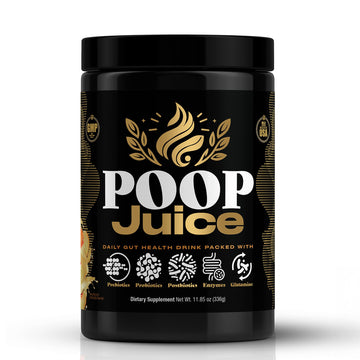 Poop Juice 5-in-1 Daily Fiber Supplement Powder - Bloat & Poop Relief - Prebiotic, Probiotic, Postbiotic, Digestive Enzymes, L-Glutamine - GLP-1 Support - Sugar-Free Georgia Peach Mango (30 Servings) Poop JuiceBuy Supplements Australia