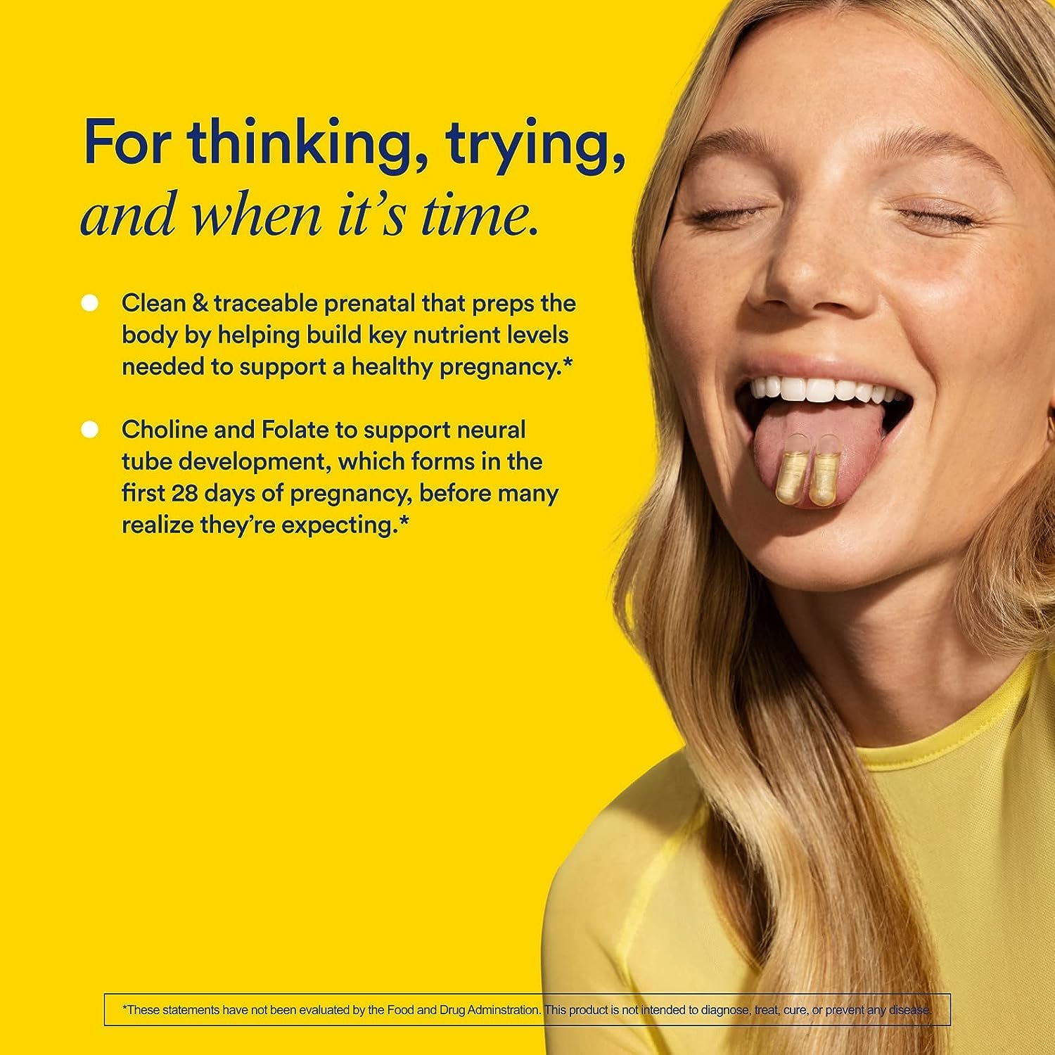 Ritual Essential for Women Prenatal Multivitamin: Folate & Choline for Neural Tube Support, Omega-3 DHA for Fetal Brain Development, Iron, Calcium-Helper D3 & K2, Non-GMO, Vegan, Citrus, 30 Days RitualBuy Supplements Australia