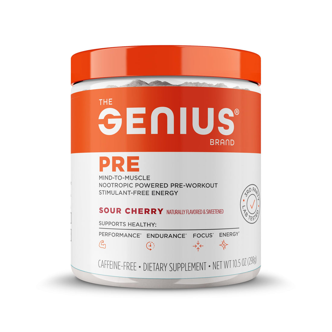The Genius Brand Genius Pre - Clean Pre-Workout Powder for Energy, Focus & Fitness Support - No Artificial Flavors, Preservatives, or Proprietary Blends - Non-GMO - 20 Servings - Sour Cherry The Genius BrandBuy Supplements Australia