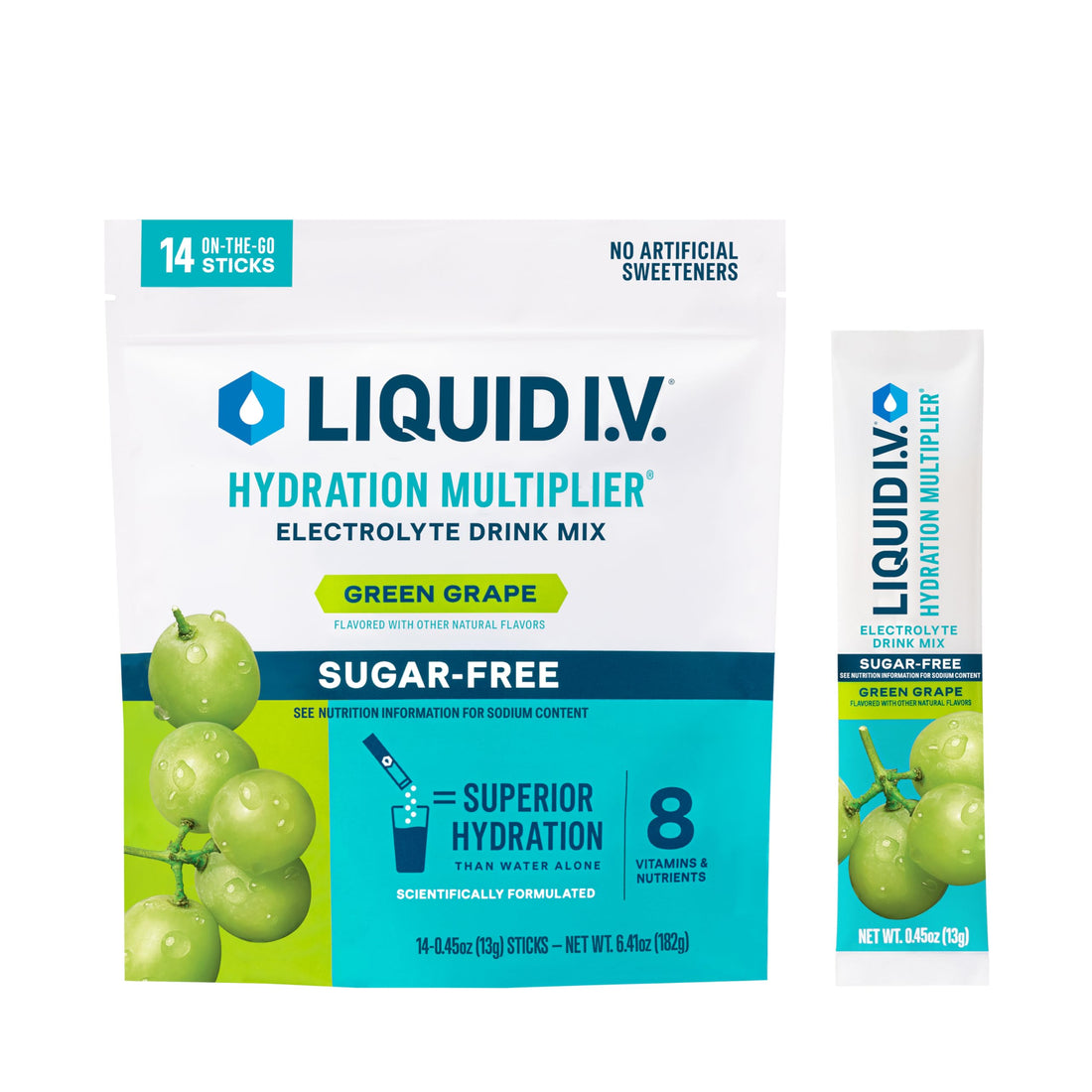 Liquid I.V.® Hydration Multiplier Sugar-Free - Green Grape | Electrolyte Powder Drink Mix | 1 Pack (14 Servings) Liquid I.V.Buy Supplements Australia