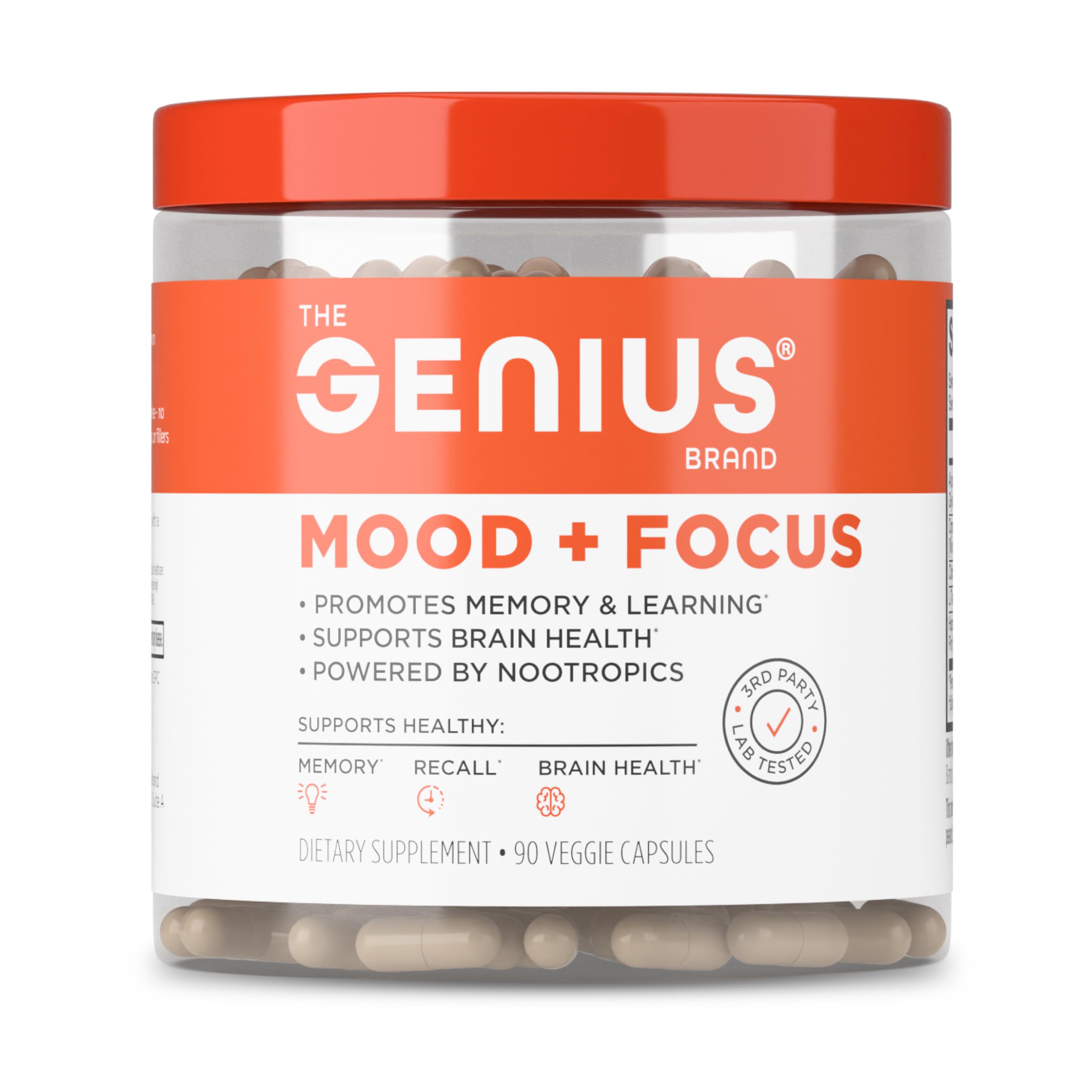 The Genius Brand Mood + Focus Nootropic – 400mg Organic Lion’s Mane, Alpha GPC & Citicoline – Memory & Focus Supplement – 30 Servings The Genius BrandBuy Supplements Australia