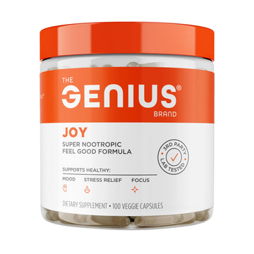 Genius Joy, Nootropic Mood Enhancer Supplement - Support Cognitive Health, Enhance Mood & Neural Function with Brain Boosting L-Theanine, Panax Ginseng & SAM-e - Organic, Non-GMO, & Gluten-Free The Genius BrandBuy Supplements Australia
