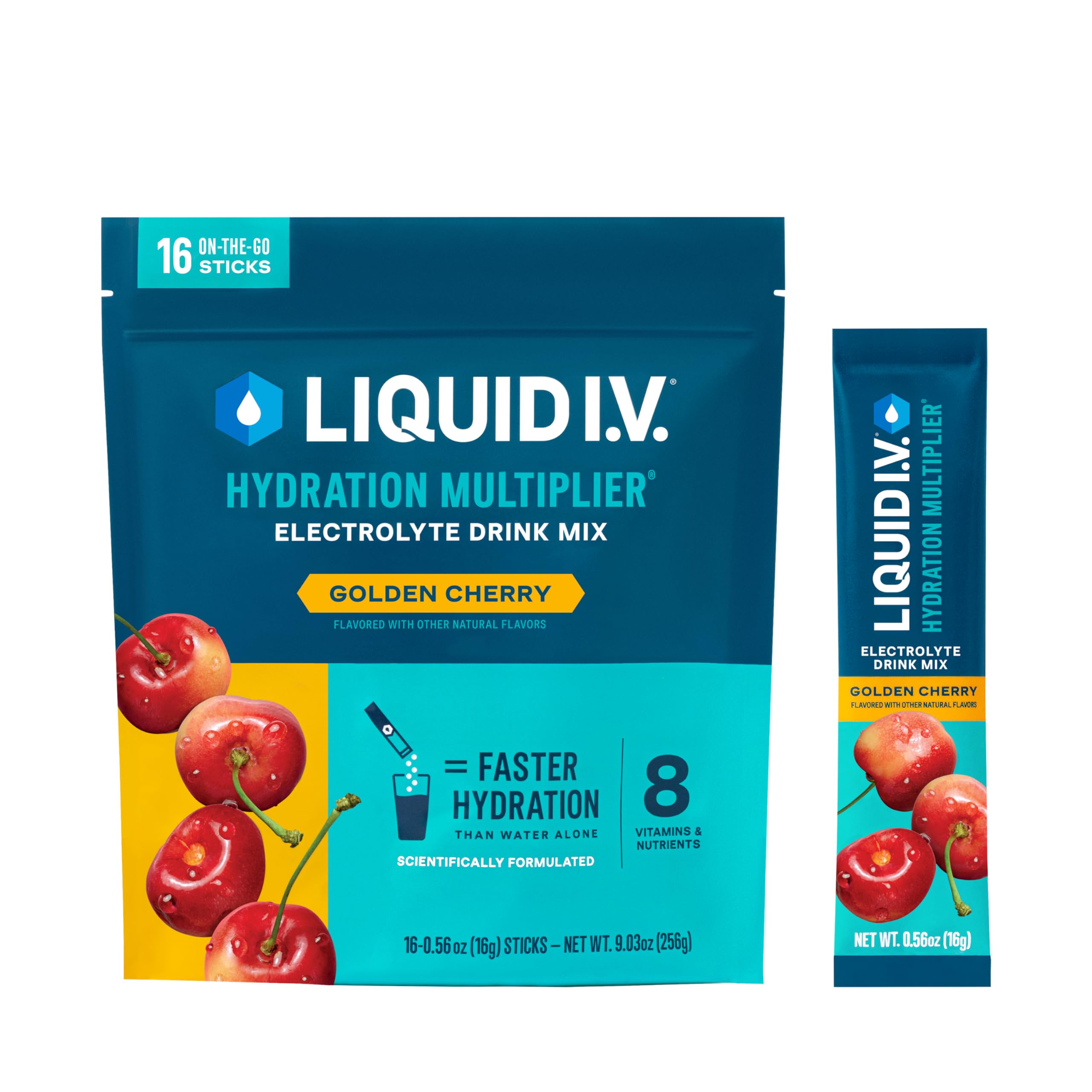 Liquid I.V.® Hydration Multiplier - Golden Cherry | Electrolyte Powder Drink Mix | 1 Pack (16 Servings) Liquid I.V.Buy Supplements Australia