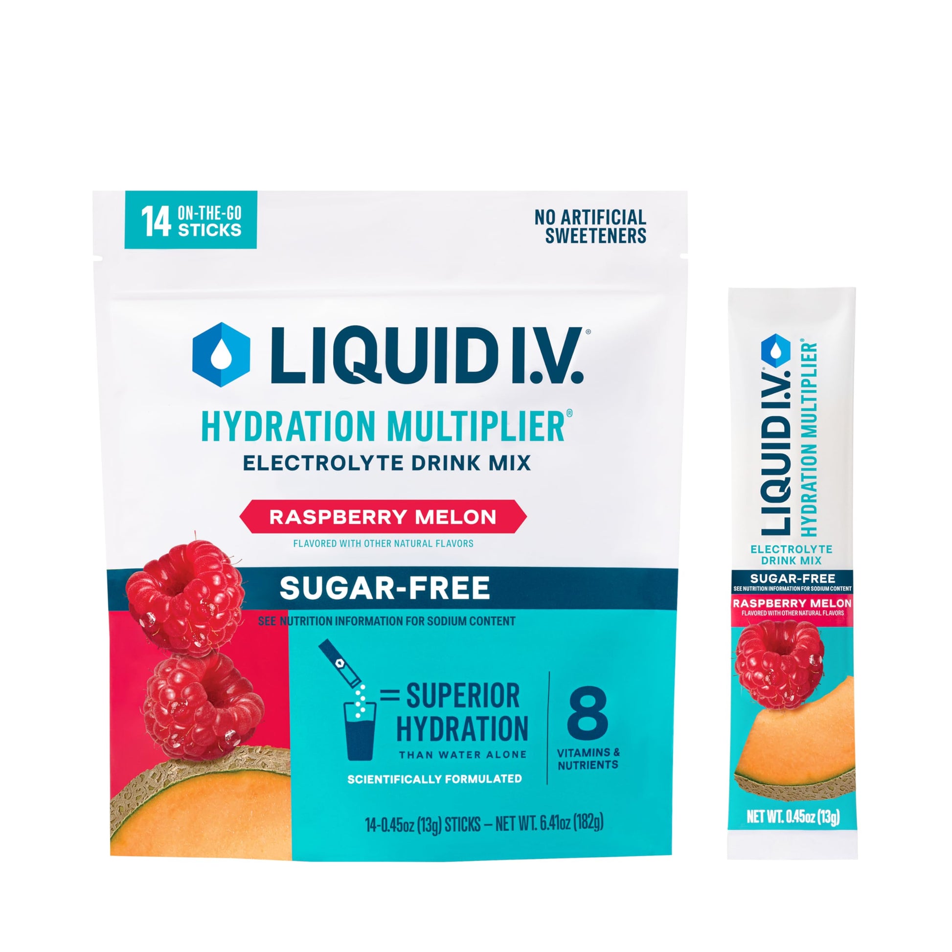 Liquid I.V.® Hydration Multiplier Sugar-Free - Raspberry Melon | Electrolyte Powder Drink Mix | 1 Pack (14 Servings) Liquid I.V.Buy Supplements Australia