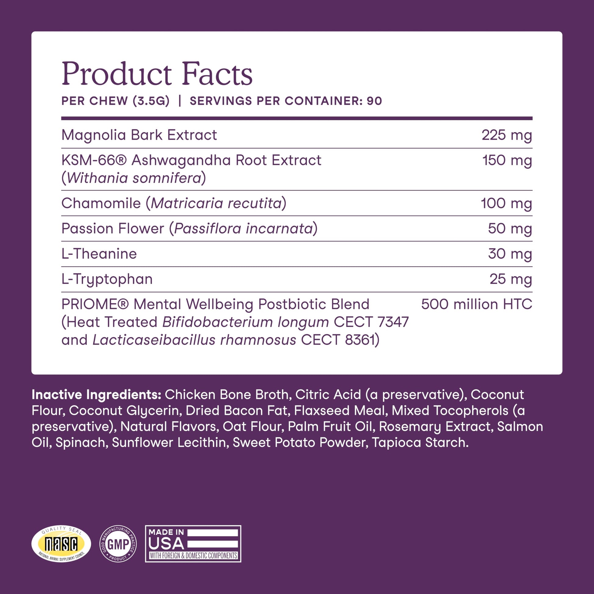 Fera Pets Dog Calming Chews - Helps Manage Everyday Stress & Separation - Promotes Relaxation - Ashwagandha & Priome® Mental Wellbeing Postbiotic Blend - 30 Soft Chews Fera PetsBuy Supplements Australia