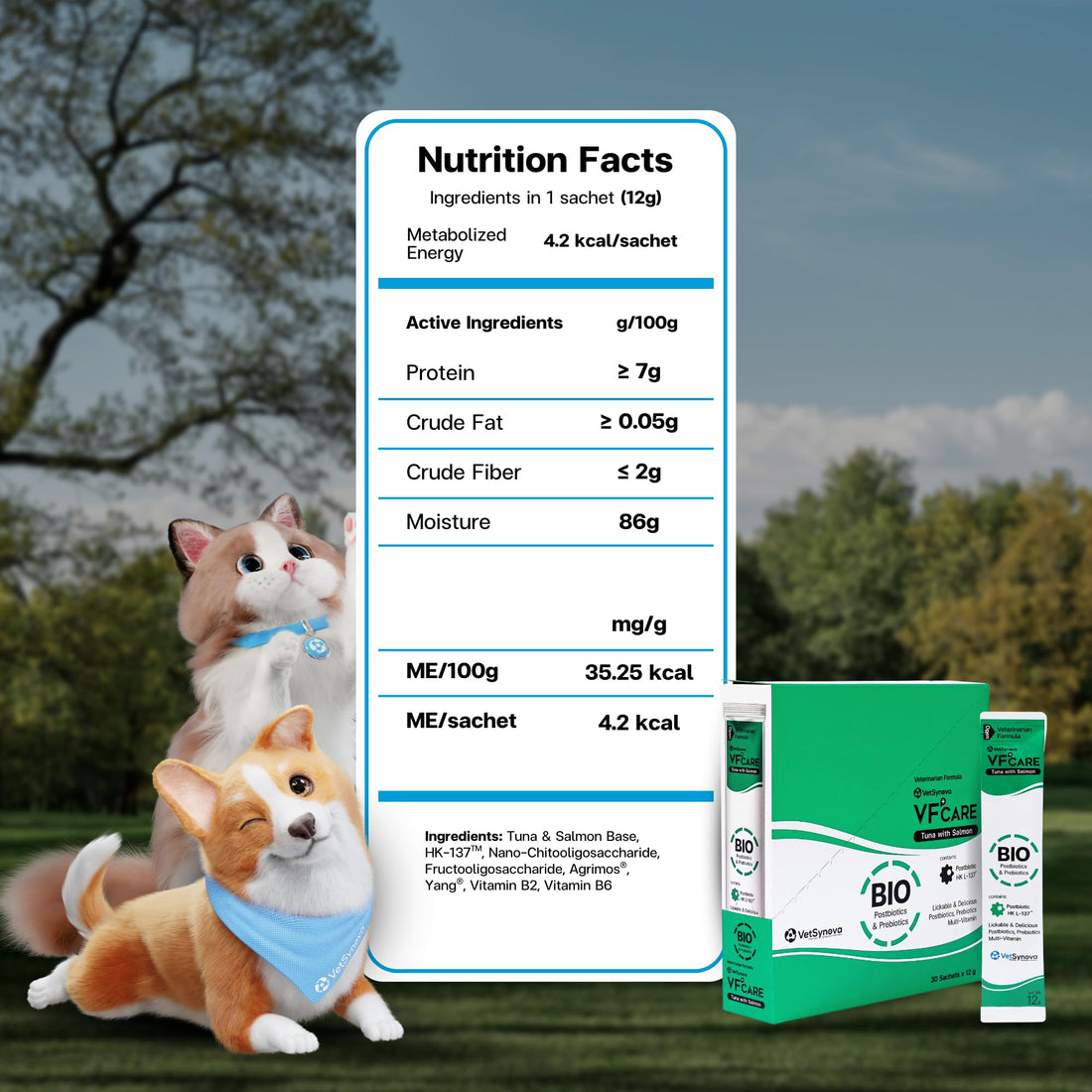 VFcare BIO Supplement for Cats & Dogs – Anti Diarrhea for Dogs, Gut Health Paste with Postbiotics, Prebiotics, FOS, L-137, Yeast Extract – Anti Diarrhea for Dogs, 30 Sachets VFCAREBuy Supplements Australia