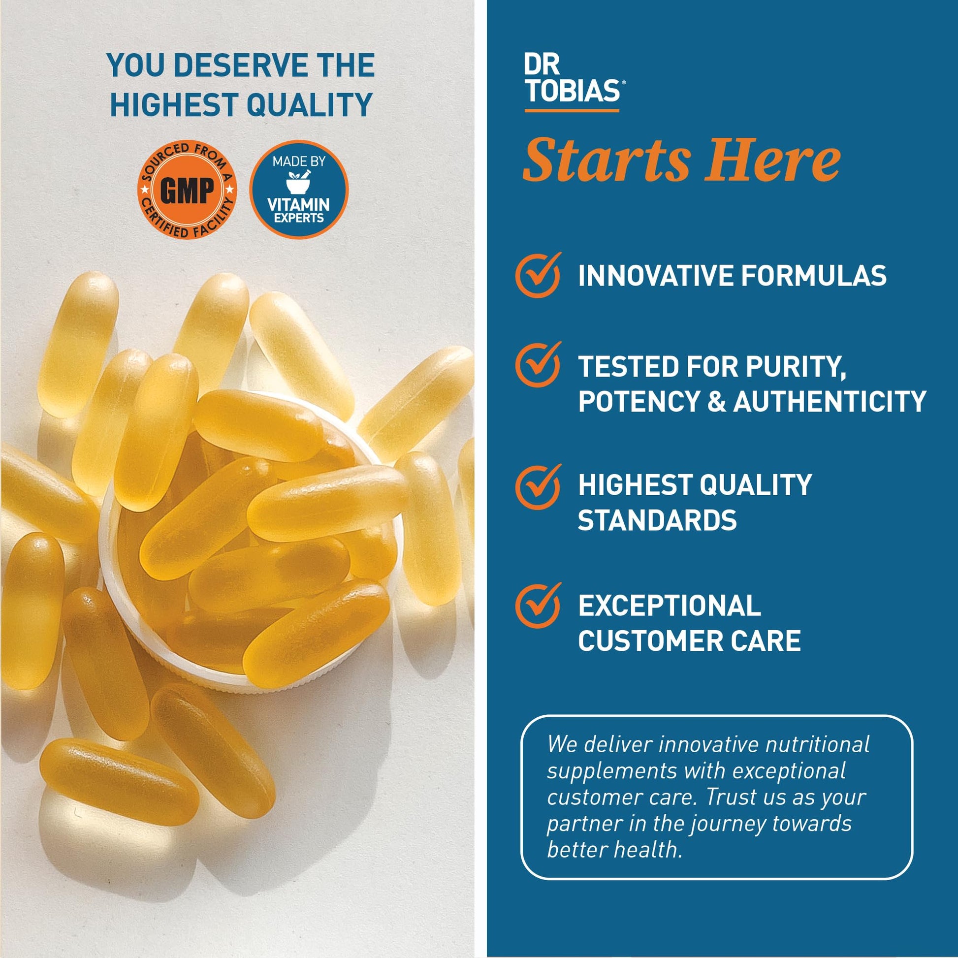 Dr. Tobias Omega 3 Fish Oil 2000mg Triple Strength with 800mg EPA 600mg DHA Per Serving | Fish Oil Omega 3 Supplements for Heart Brain & Immune Support - 180 Softgels (90 Servings) Dr. TobiasBuy Supplements Australia