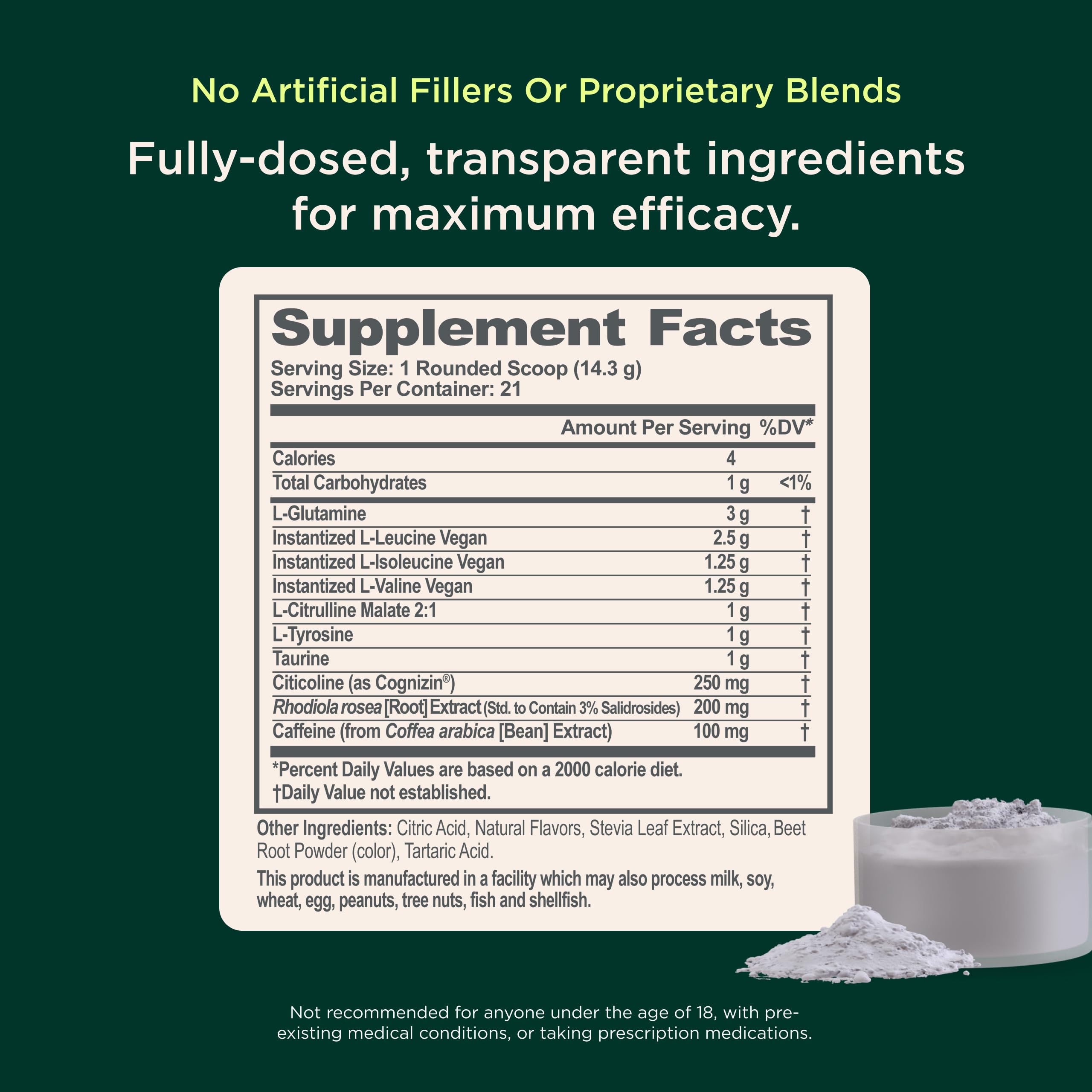 Genius BCAA Powder - 5g Vegan BCAAs L-Glutamine, Cognizin & Rhodiola Muscle Recovery Energy Support 100mg Caffeine Pre, Intra, Post-Workout Nootropic Supplement for Focus & Performance - Grape Limeade The Genius BrandBuy Supplements Australia