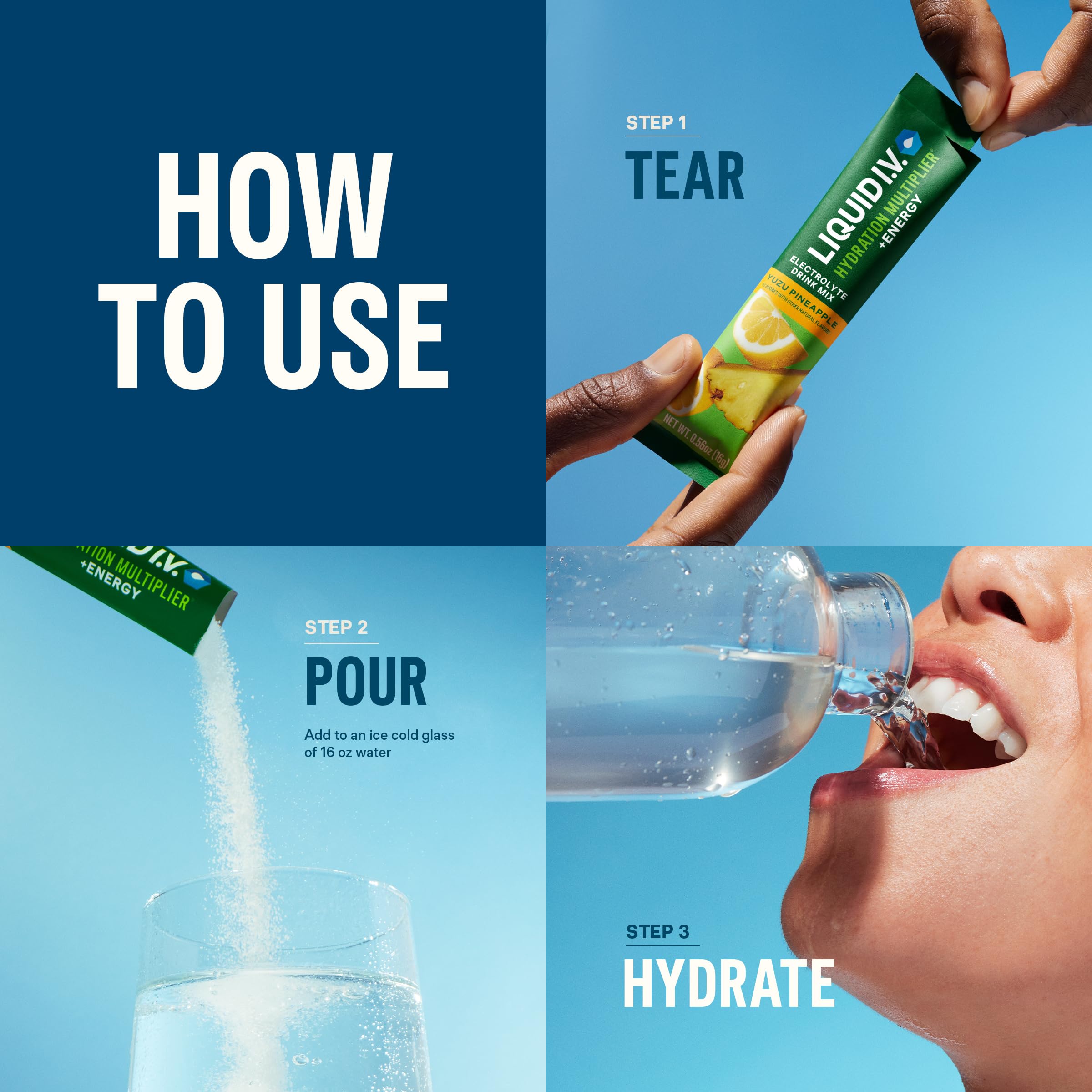 Liquid I.V.® Hydration Multiplier +Energy | Blackberry-Peach | Electrolyte Powder Drink Mix | 1 Pack (14 Servings) Liquid I.V.Buy Supplements Australia