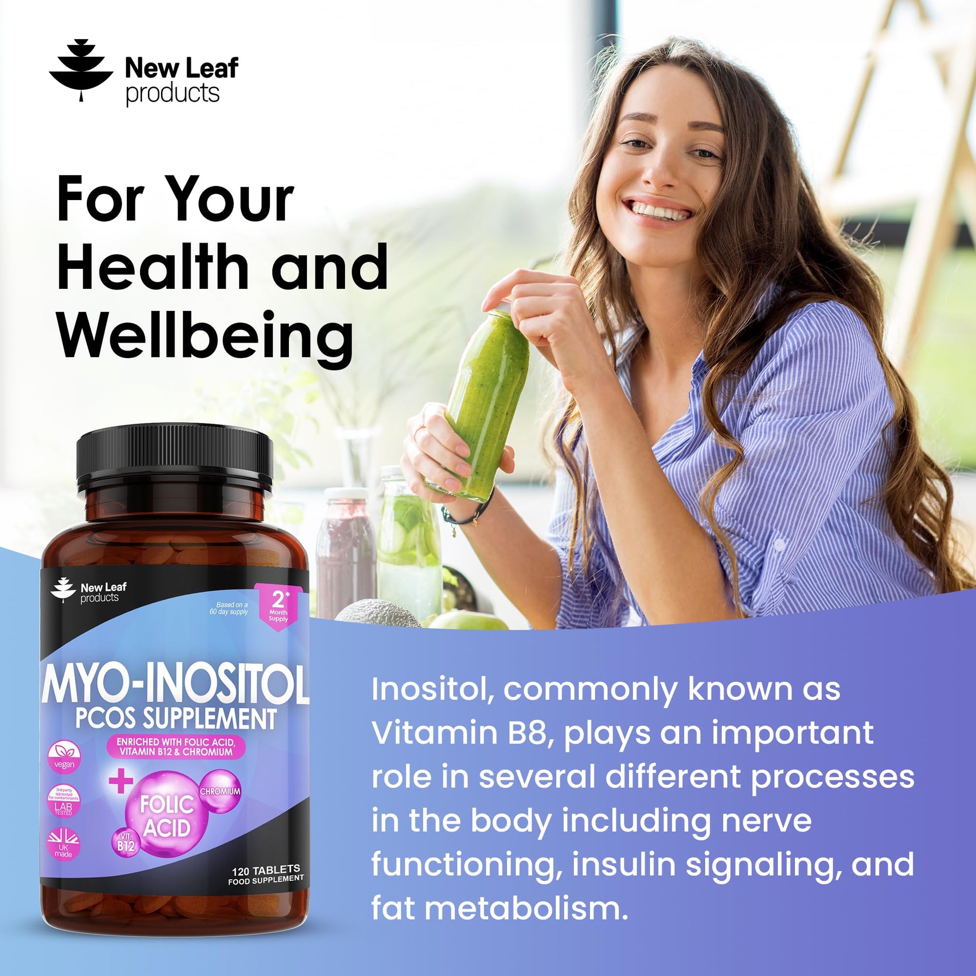Myo-Inositol PCOS Supplement - Myo Inositol Tablets PCOS Supplement Enriched NEW LEAF PRODUCTSBuy Supplements Australia