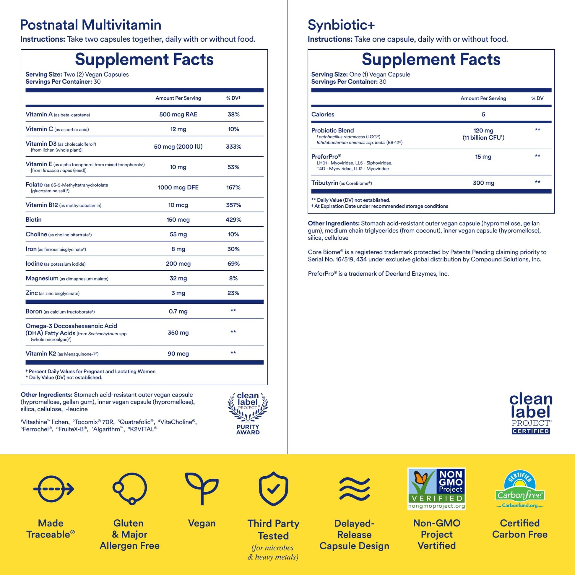 Ritual Postnatal Multivitamin and Gut Duo Supplements with Postnatal Vitamins and Synbiotic+: 3-in-1 Probiotic, Prebiotic, Postbiotic, Supports Lactation, and Gut Health, 30 Day Supply RitualBuy Supplements Australia