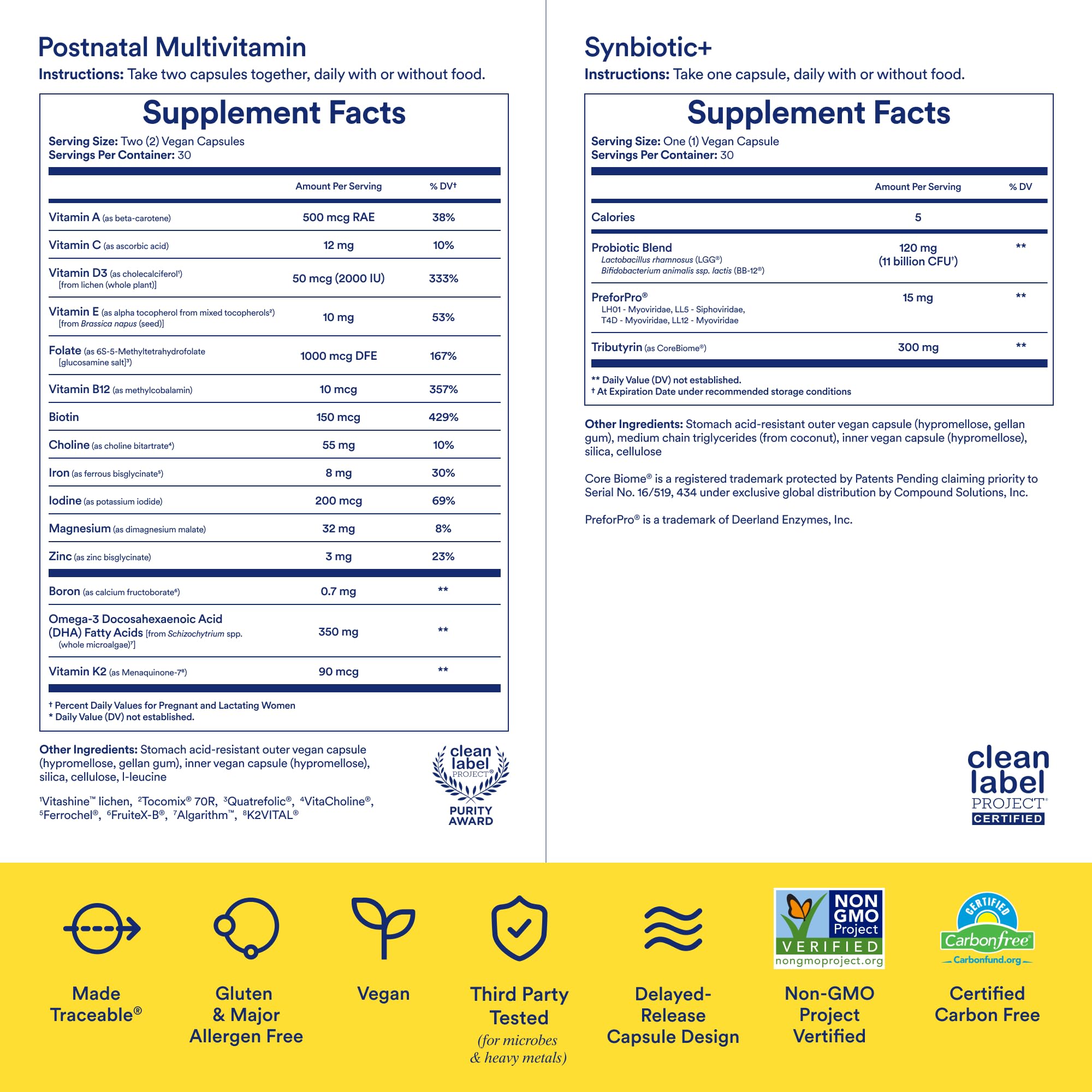 Ritual Postnatal Multivitamin and Gut Duo Supplements with Postnatal Vitamins and Synbiotic+: 3-in-1 Probiotic, Prebiotic, Postbiotic, Supports Lactation, and Gut Health, 30 Day Supply RitualBuy Supplements Australia