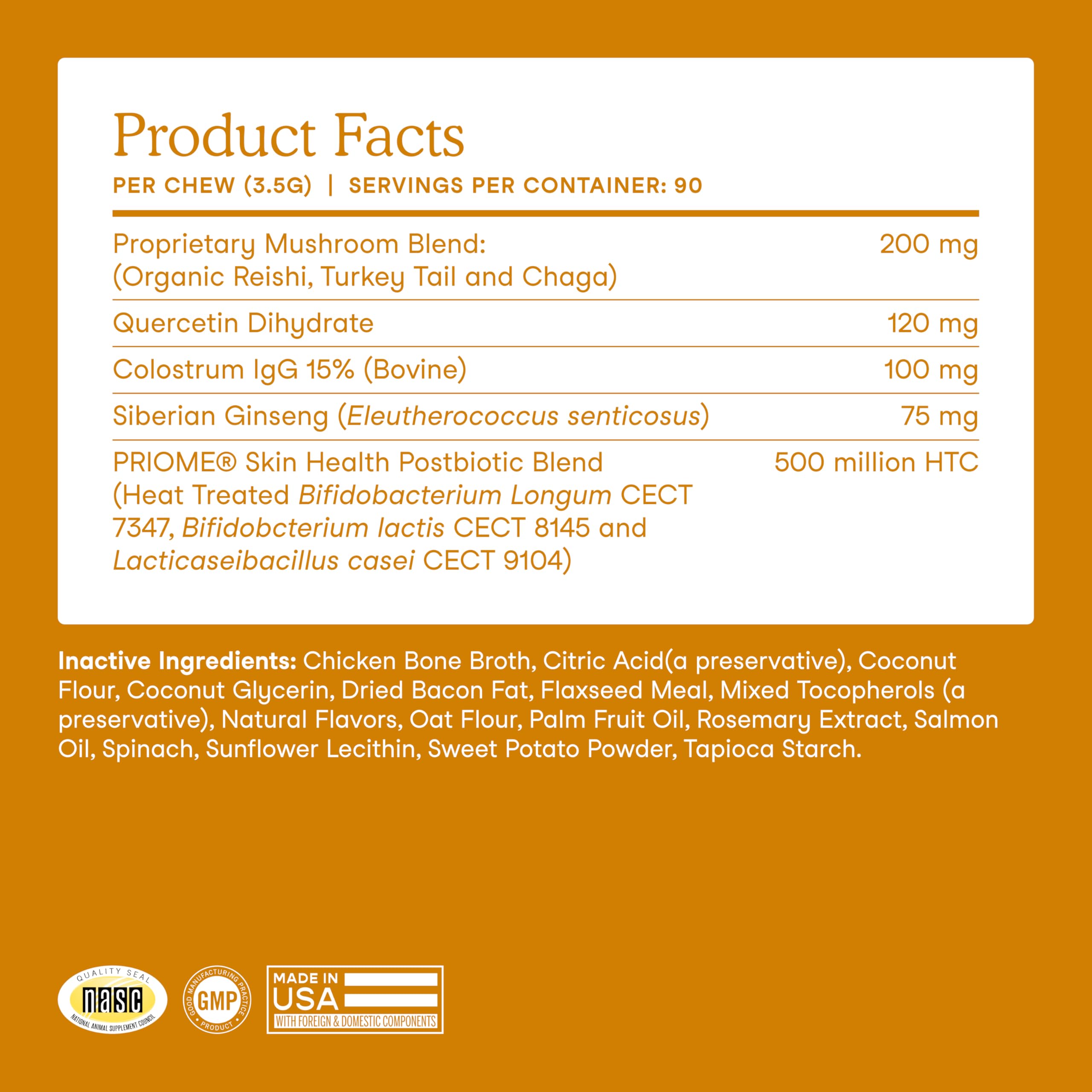 Fera Pets Dog Allergy and Immune Support with Organic Mushrooms, Postbiotics & Colostrum - Promotes Skin & Gut Health - Soothes Seasonal Allergy Symptoms - 30 Soft Chews Fera PetsBuy Supplements Australia