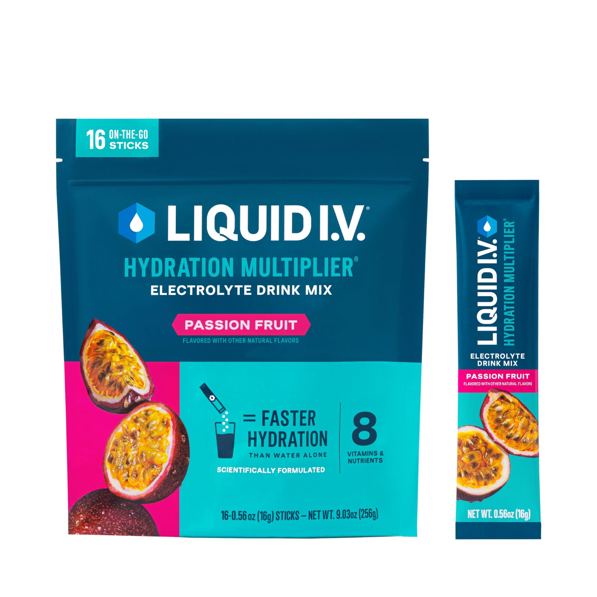Liquid I.V.® Hydration Multiplier - Passion Fruit | Electrolyte Powder Drink Mix | 1 Pack (16 Servings) Liquid I.V.Buy Supplements Australia