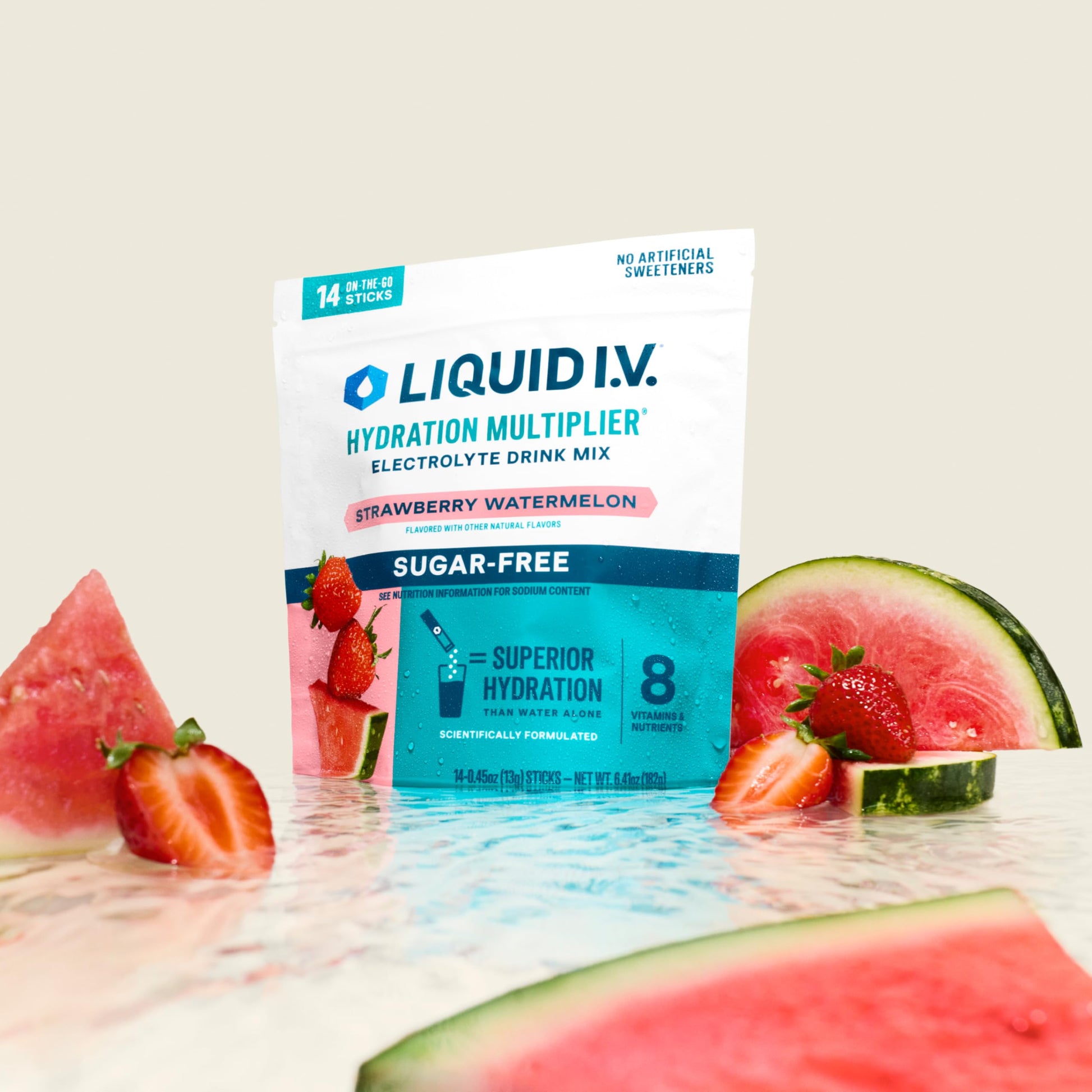 Liquid I.V.® Hydration Multiplier Sugar-Free - Strawberry Watermelon | Electrolyte Powder Drink Mix | 1 Pack (14 Servings) Liquid I.V.Buy Supplements Australia