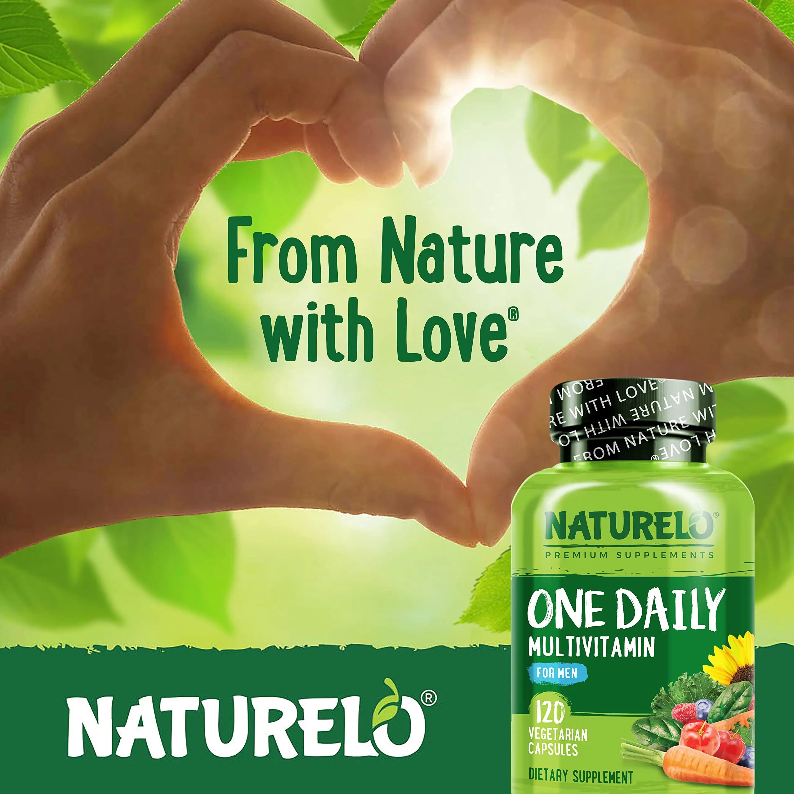 NATURELO One Daily Multivitamin for Men, 120 Vegetarian Capsules One Daily Multivitamin for Women NATURELO
