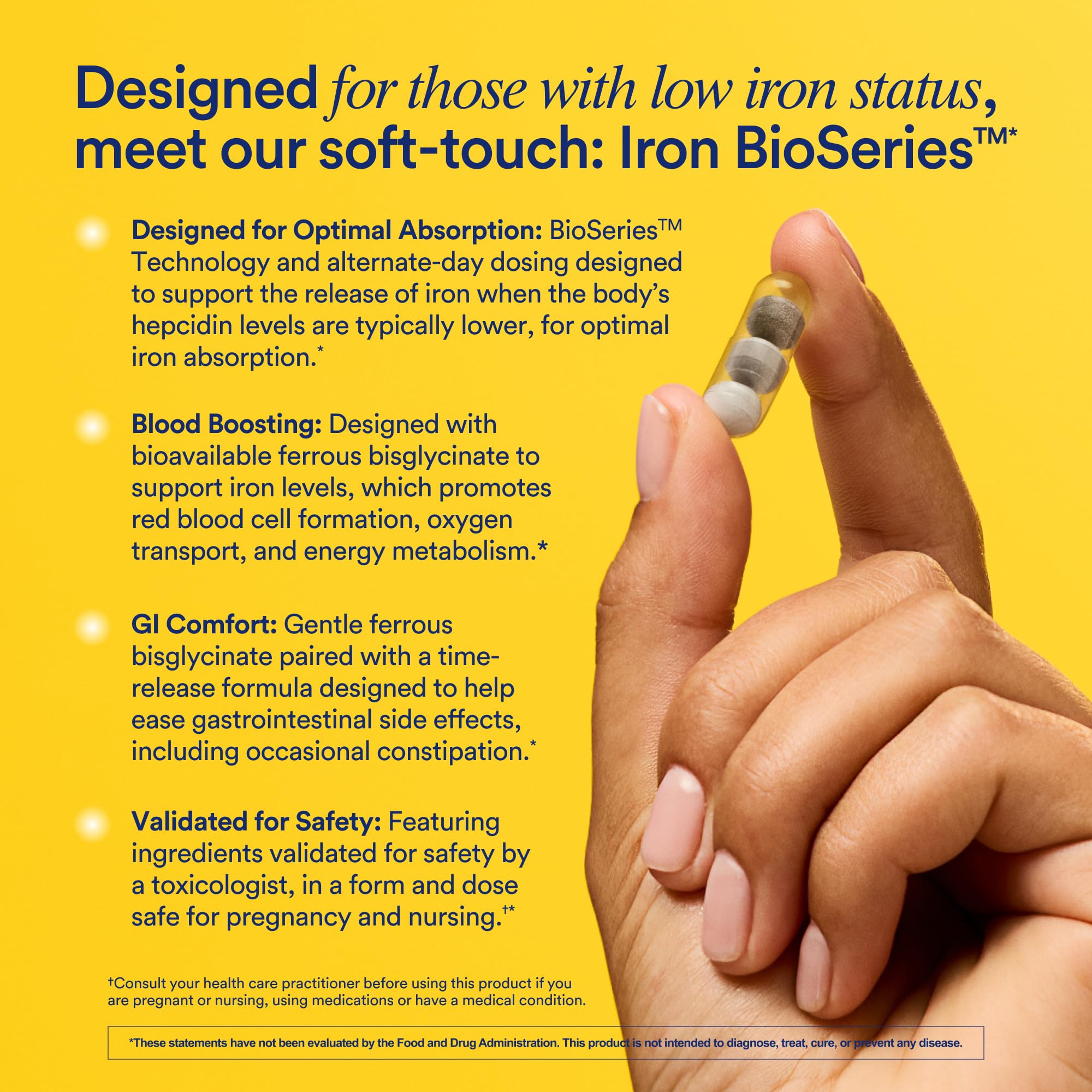 Ritual Iron Supplement to Support Low Iron Levels 60 mg | 48-hour Dosing Routine with BioSeries™ Technology plus Vitamin A and C. Designed for Optimal Absorption and Minimal GI Discomfort* 15 Servings RitualBuy Supplements Australia