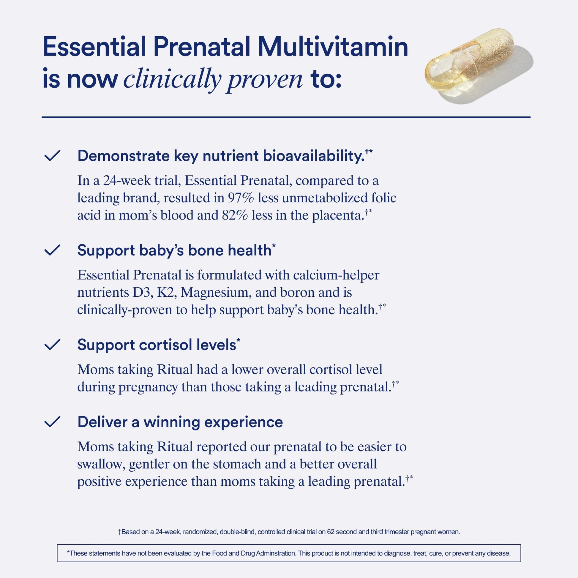 Ritual Essential for Women Prenatal Multivitamin: Folate & Choline for Neural Tube Support, Omega-3 DHA for Fetal Brain Development, Iron, Calcium-Helper D3 & K2, Non-GMO, Vegan, Citrus, 30 Days RitualBuy Supplements Australia