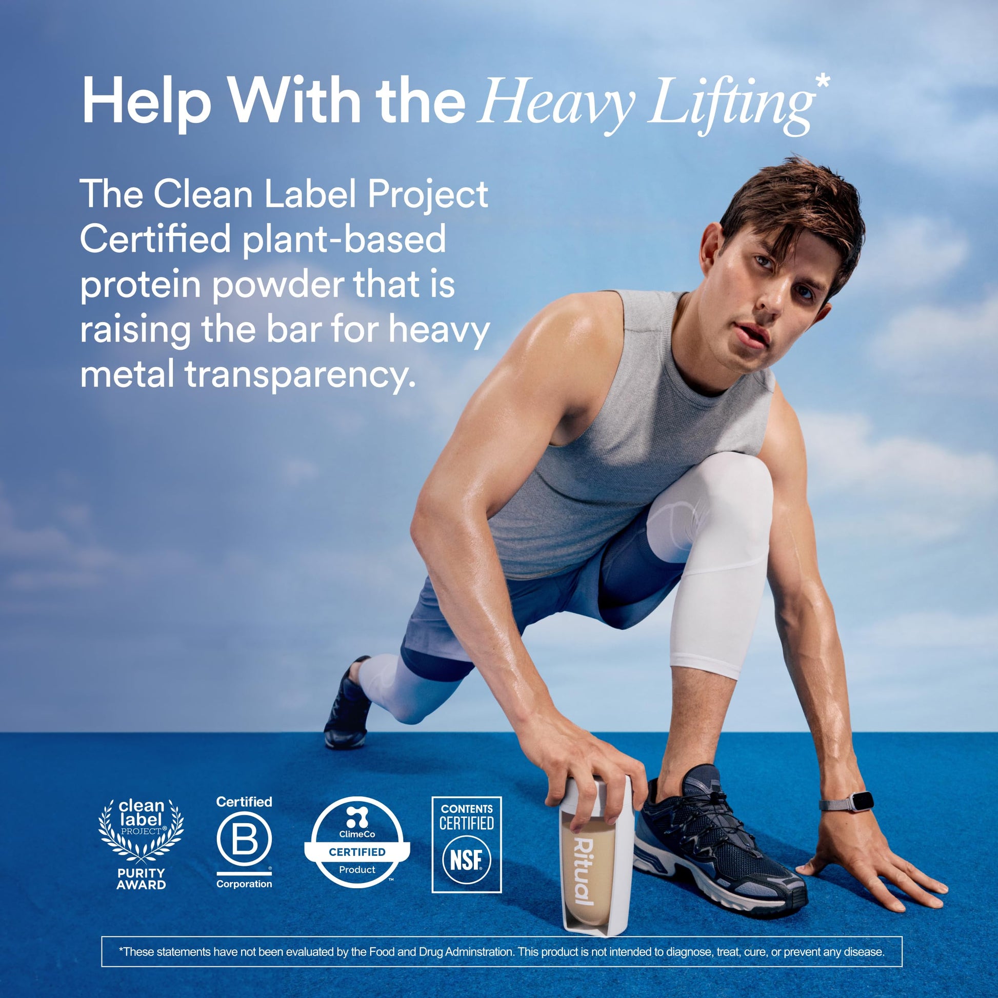 Ritual Pea Protein Powder with BCAA: 20g Organic Vegan Plant-Based Protein from Regenerative Farms in North America, Complete Amino Acid Profile, Gluten Free, Sugar Free‡, Dairy Free, Vanilla, 1 Lbs RitualBuy Supplements Australia