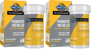 Garden of Life Dr.Formulated Pre, Post & Probiotics 100 Billion CFU Once Daily 3-in-1 Complete Probiotics,Prebiotics & Postbiotics Supplement for Women and Men-Extra Strength,30 Day Supply,(Pack of 2) Garden of LifeBuy Supplements Australia