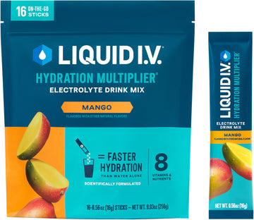 Liquid I.V.® Hydration Multiplier - Mango | Electrolyte Powder Drink Mix | 1 Pack (16 Servings) Liquid I.V.Buy Supplements Australia