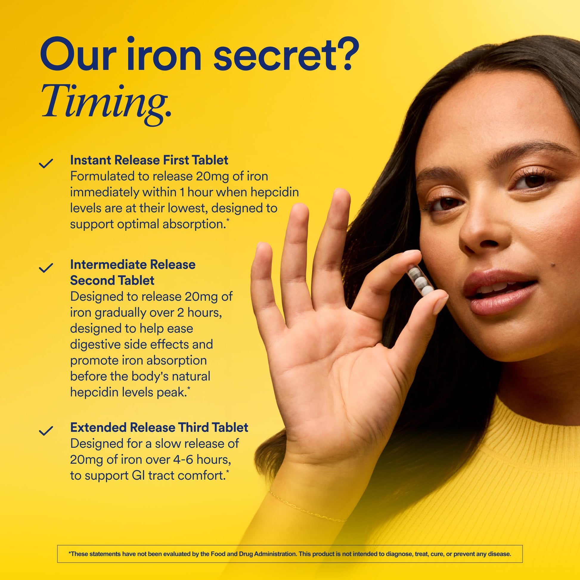 Ritual Iron Supplement to Support Low Iron Levels 60 mg | 48-hour Dosing Routine with BioSeries™ Technology plus Vitamin A and C. Designed for Optimal Absorption and Minimal GI Discomfort* 15 Servings RitualBuy Supplements Australia