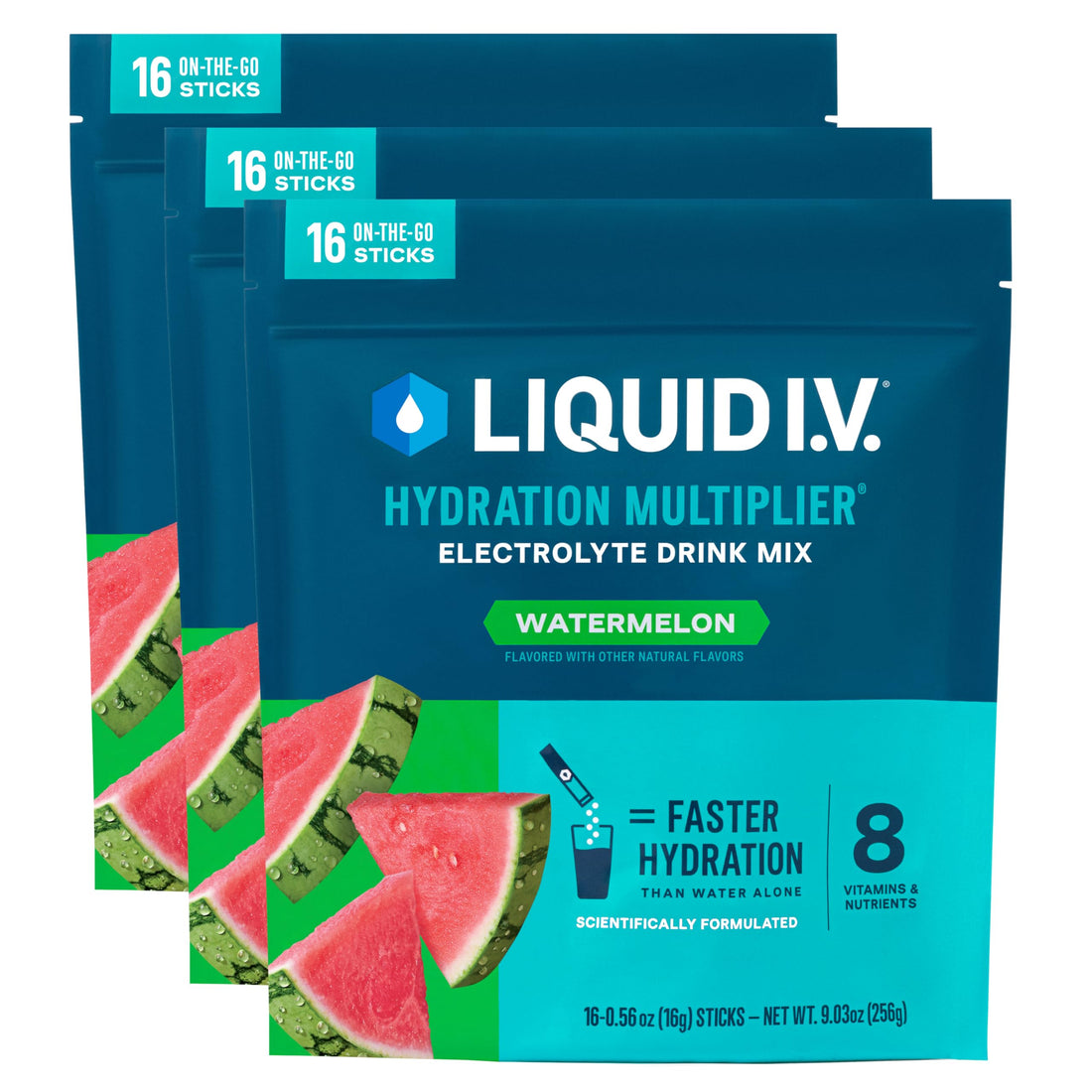Liquid I.V.® Hydration Multiplier - Watermelon | Electrolyte Powder Drink Mix | 3 Pack (48 Servings) Liquid I.V.Buy Supplements Australia