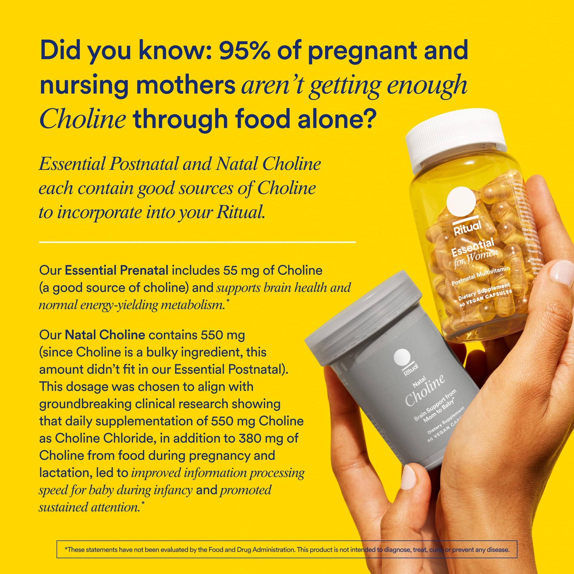 Ritual Postnatal Mom-to-Baby Set, Postpartum Multivitamin and Natal Choline Supplements, Supports Lactation, Immune Function, and Baby's Cognitive Function RitualBuy Supplements Australia