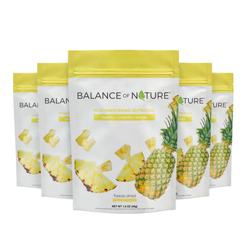 Balance of Nature Freeze-Dried Pineapples (5 Pack) – 100% Real Fruit, Crunchy Pineapple Slices, Healthy Snack, Mouthwatering Nutrition, Gluten-Free, Vegan, No Sugar Added, Five 1.6 oz Bags Balance of NatureBuy Supplements Australia