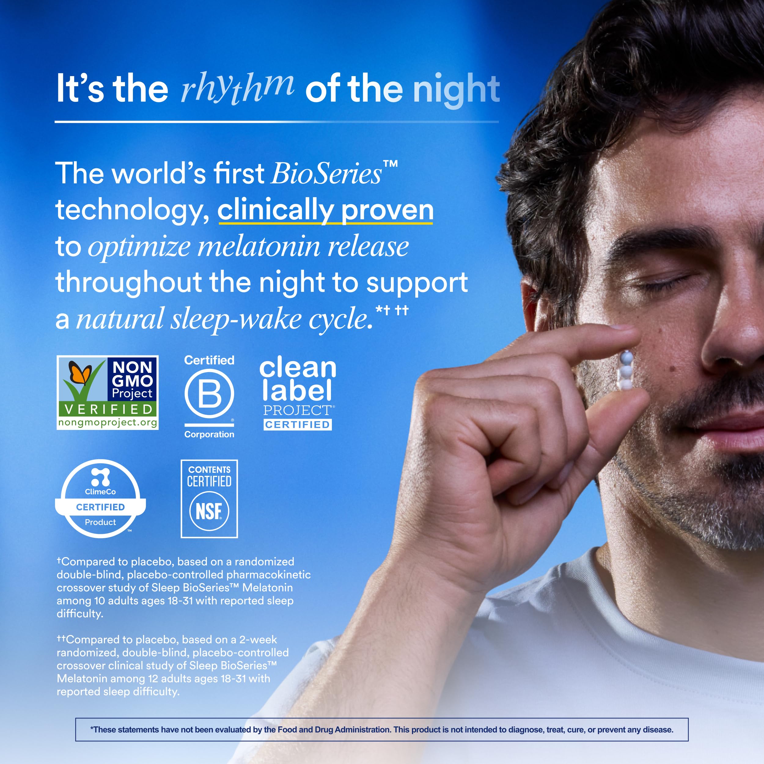 Ritual Sleep BioSeries™ Melatonin: Sleep Aid for Adults, Sleep Supplement with Time Released Capsules, Drug Free Sleep Vitamins for Adults for All Night Sleep Support, 20 Capsules RitualBuy Supplements Australia